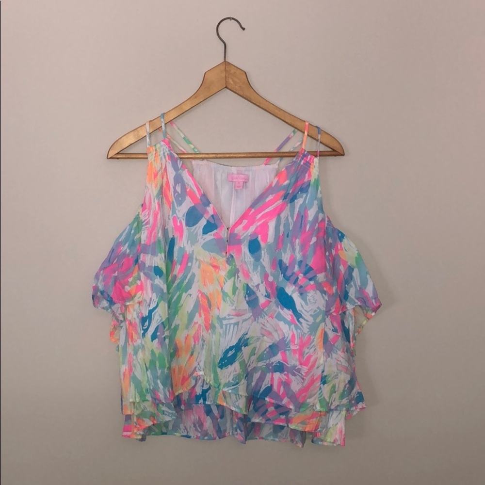 Lilly Pulitzer Sparking Sands off the shoulder top